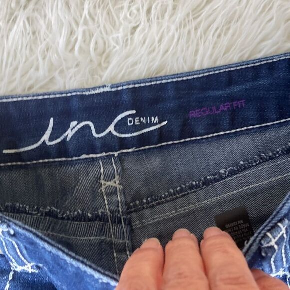 INC Denim Thick Stitch Bermuda Shorts Size 6 - Picture 6 of 12